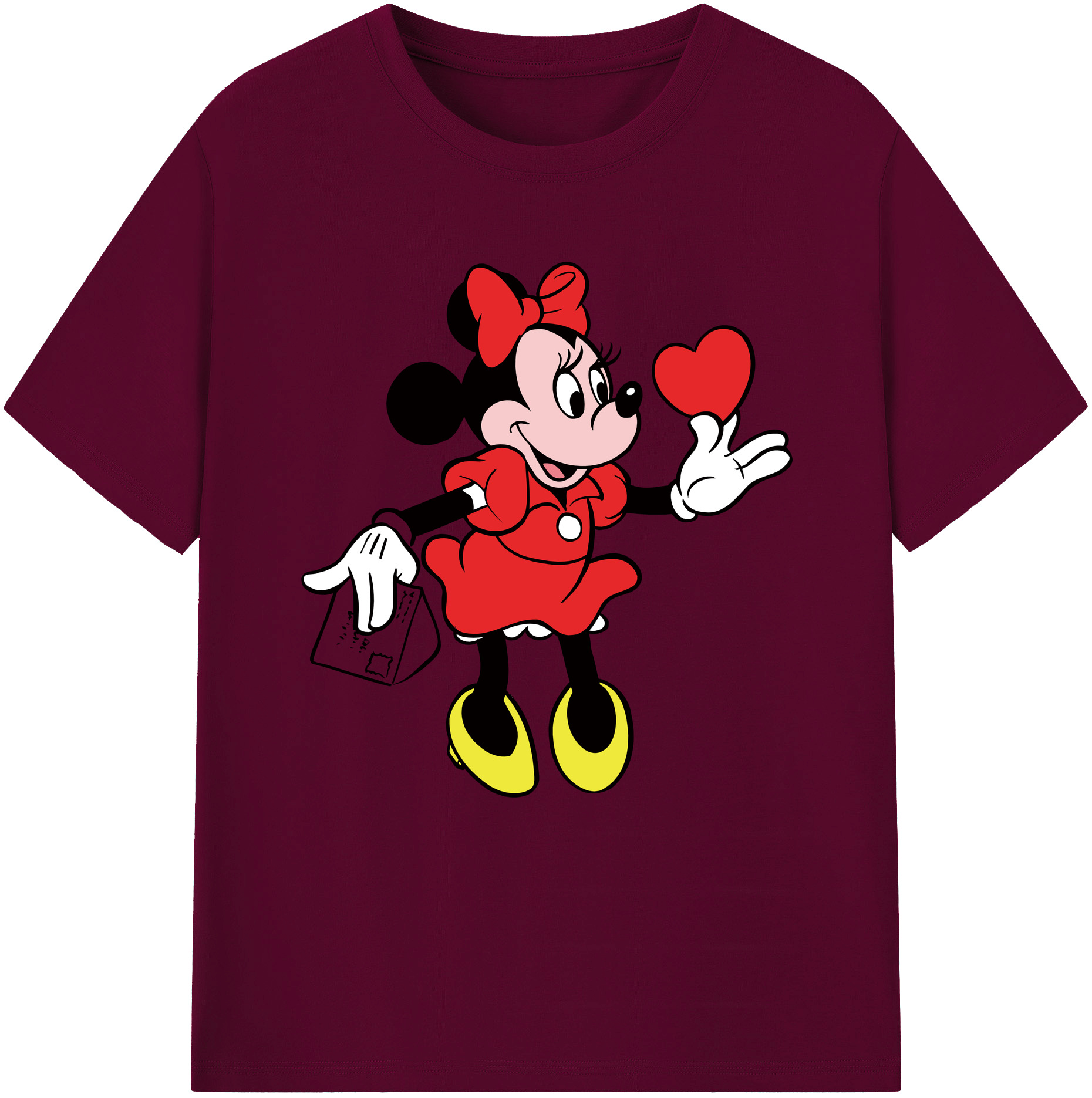 （画像用） ミッキーマウス Mickey Mouse レディースカジュアルプリントTシャツ（綿100％）